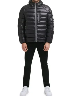 Guess Coats & Jackets|Logo Puffer Hooded Jacket