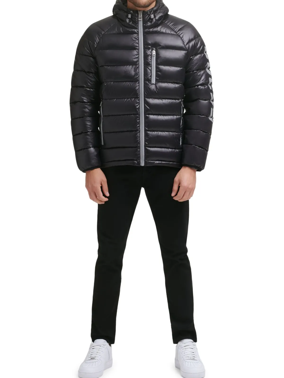 Guess Coats & Jackets|Logo Puffer Hooded Jacket