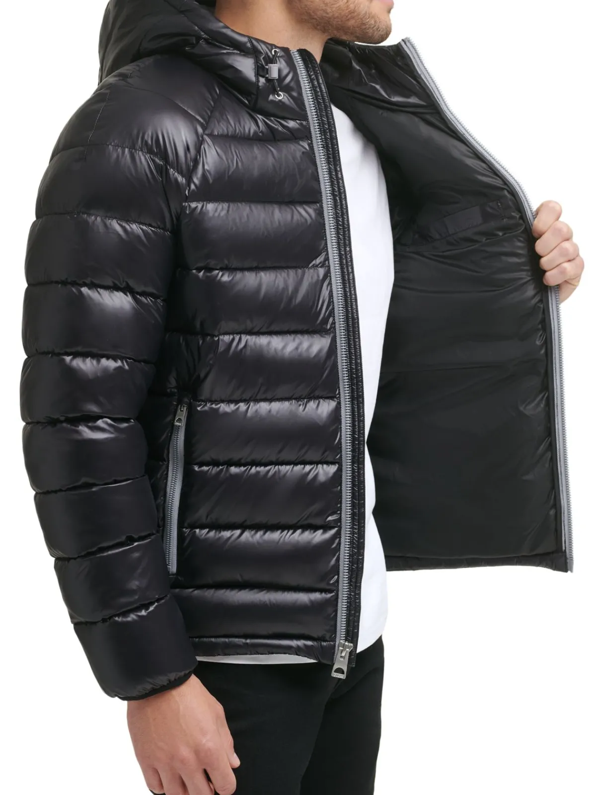 Guess Coats & Jackets|Logo Puffer Hooded Jacket