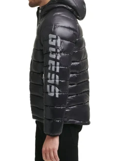 Guess Coats & Jackets|Logo Puffer Hooded Jacket