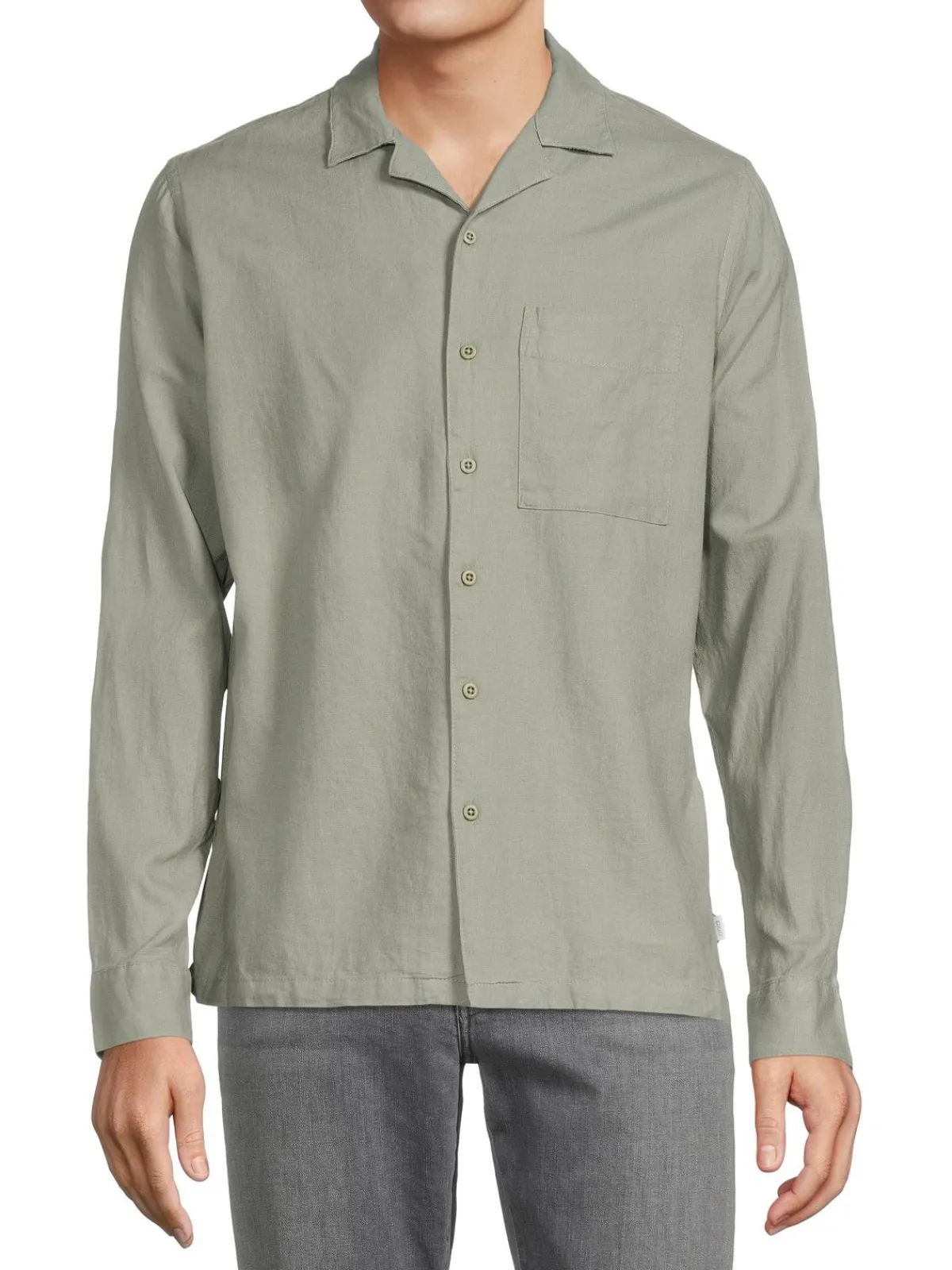 Onia Linen|Long Sleeve Linen Blend Camp Shirt