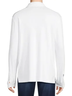 Karl Lagerfeld Paris Polos|Long Sleeve Polo White