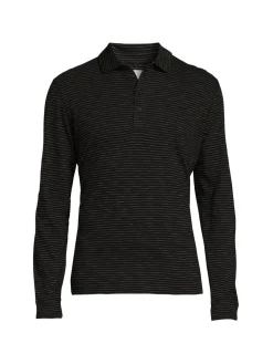Billy Reid Polos|Long Sleeve Striped Polo