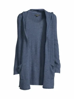 Women Saks Fifth Avenue Longline Cashmere Hoodie Sweater