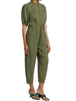 Women Joie Loomis Belted Cotton Crop Jumpsuit