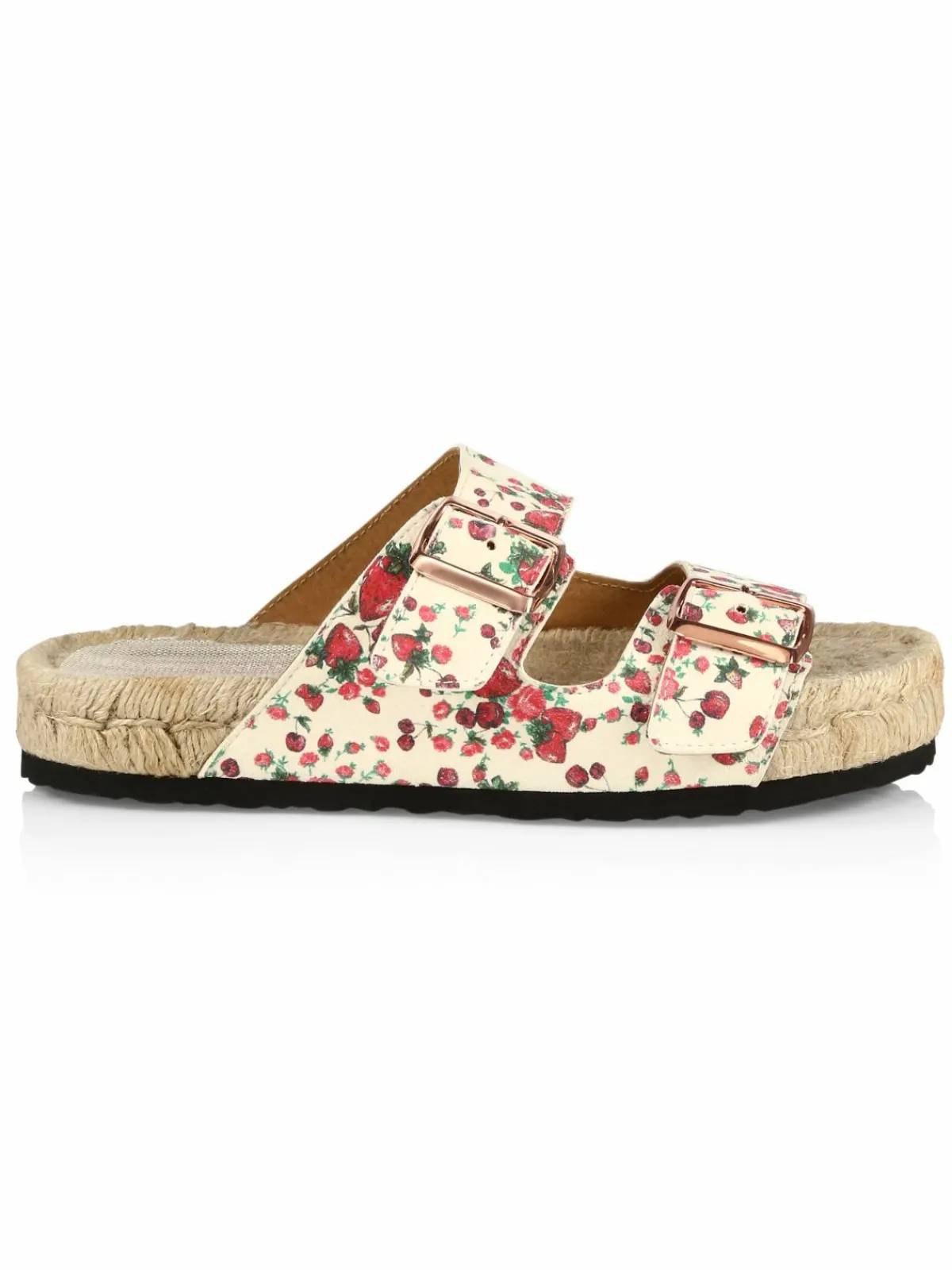 Manebí Loveshackfancy X Manebi Nordic Floral Leather Espadrille Slides