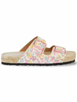 Manebí Loveshackfancy X Manebi Nordic Floral Leather Espadrille Slides