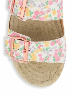 Manebí Loveshackfancy X Manebi Nordic Floral Leather Espadrille Slides