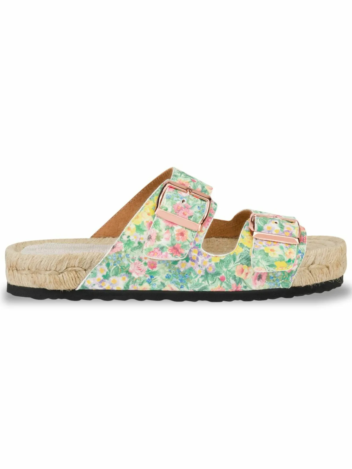 Manebí Loveshackfancy X Manebi Nordic Floral Leather Espadrille Slides