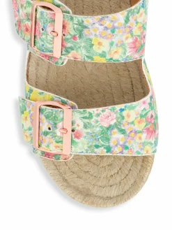 Manebí Loveshackfancy X Manebi Nordic Floral Leather Espadrille Slides