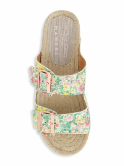 Manebí Loveshackfancy X Manebi Nordic Floral Leather Espadrille Slides