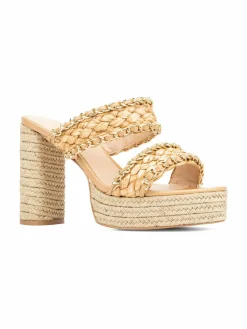 FASHION TO FIGURE Maia Braded Raffia Platform Sandals