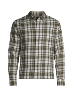 Vince Casual Button-Down Shirts|Maison Classic Fit Plaid Button Down Shirt Sycamore
