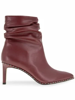 BCBGeneration Manda Studded Point Toe Ruched Ankle Boots