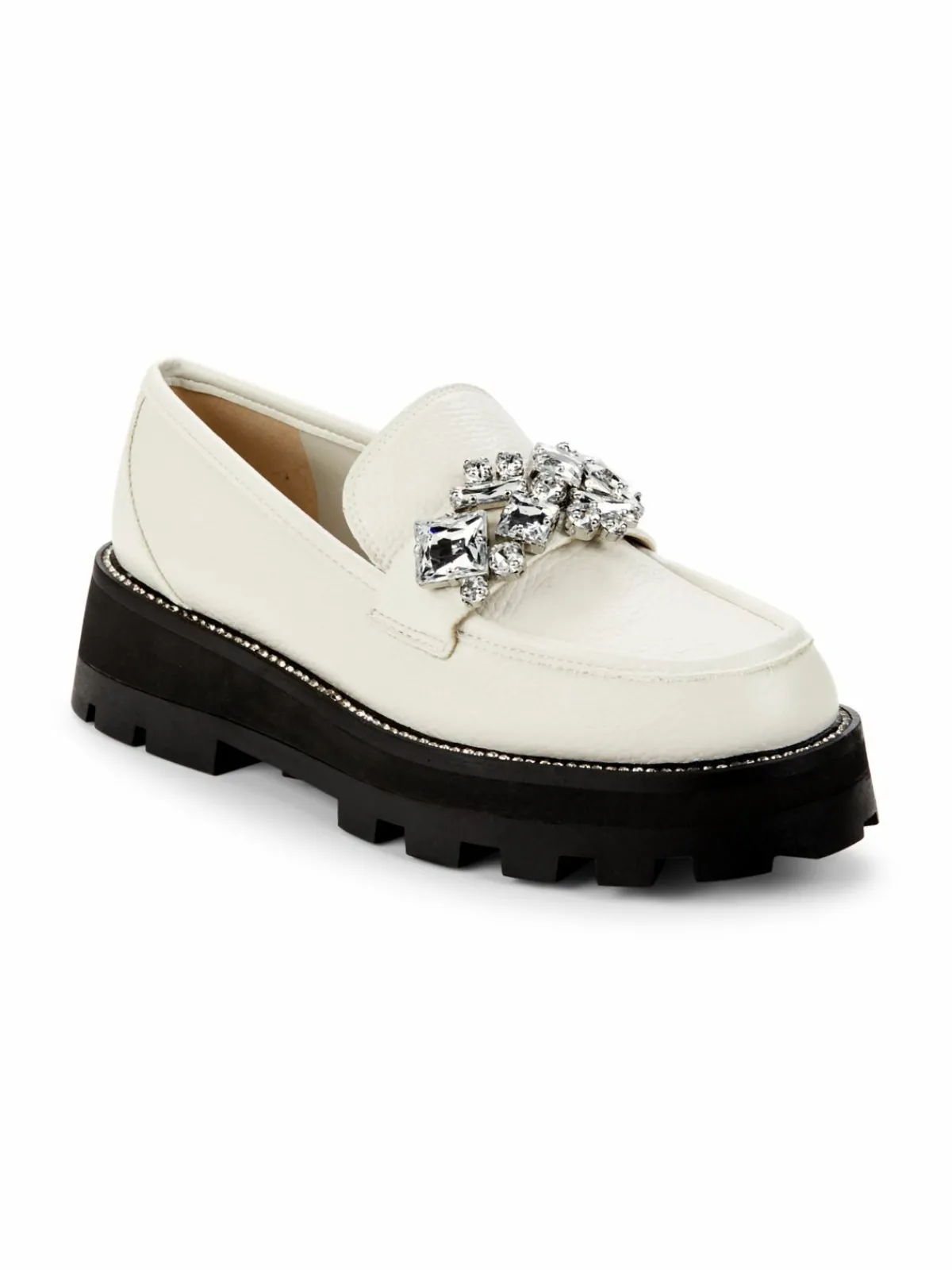 Karl Lagerfeld Paris Marcia Embellished Leather Loafers
