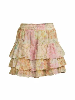 Women MISA Los Angeles Marina Print Tiered Mini Skirt