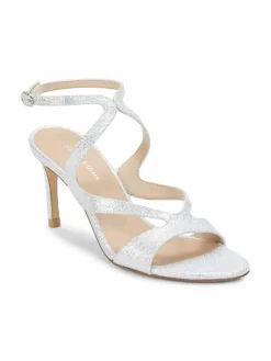Stuart Weitzman Mariposa Glitter Leather Sandals