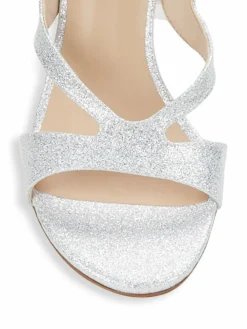 Stuart Weitzman Mariposa Glitter Leather Sandals