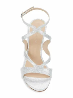 Stuart Weitzman Mariposa Glitter Leather Sandals