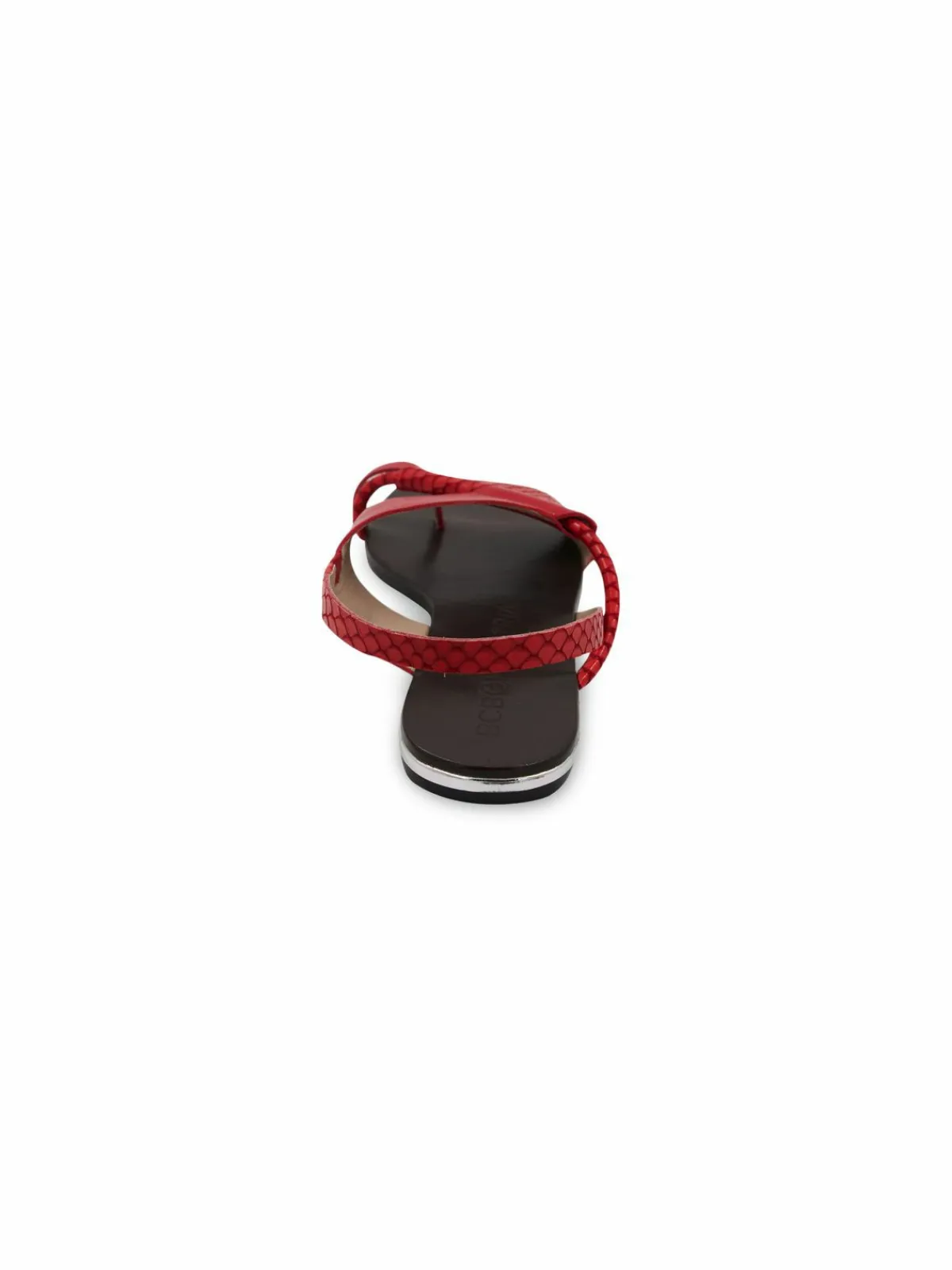 BCBGMAXAZRIA Marlin Snake Effect Slingback Flat Sandals