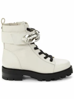 Karl Lagerfeld Paris Maxi Chain & Faux Pearl Leather Ankle Boots