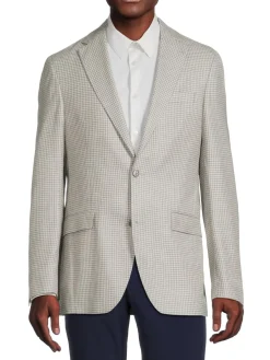 Jack Victor Blazers & Sportcoats|Mcallen Houndstooth Wool Blend Sportcoat Grey
