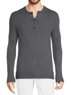 Saks Fifth Avenue Sweaters|Merino Wool Blend Henley Sweater