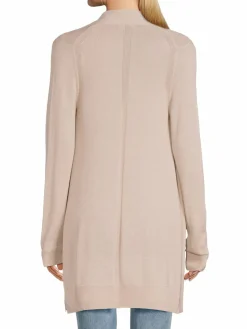 Women Saks Fifth Avenue Merino Wool Blend Open Longline Cardigan