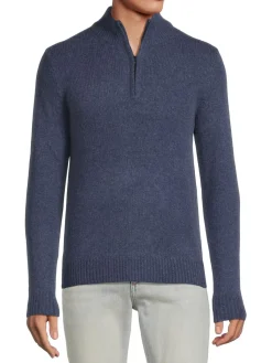 Saks Fifth Avenue Sweaters|Merino Wool Blend Quarter Zip Sweater