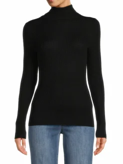 Women Saks Fifth Avenue Merino Wool Blend Turtleneck Sweater