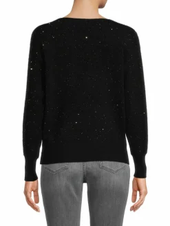 Women Sofia Cashmere Metallic Cashmere Blend Sweater