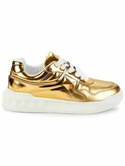 Valentino Garavani Metallic Faux Leather Sneakers