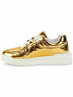Valentino Garavani Metallic Faux Leather Sneakers