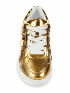 Valentino Garavani Metallic Faux Leather Sneakers
