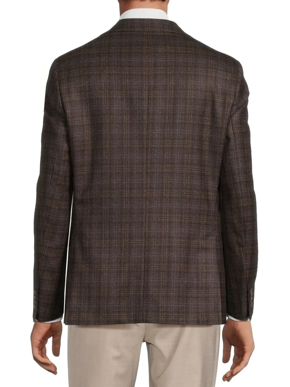 Saks Fifth Avenue Blazers & Sportcoats|Midland Plaid Wool Blazer Brown
