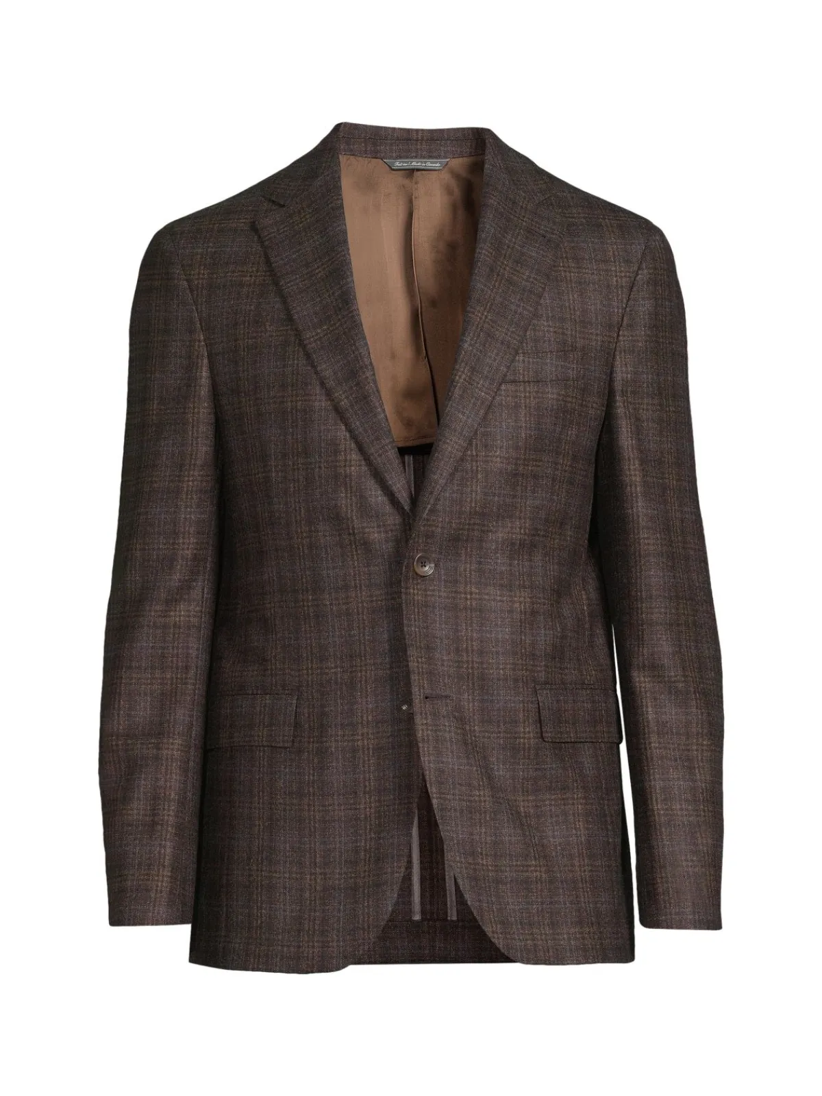 Saks Fifth Avenue Blazers & Sportcoats|Midland Plaid Wool Blazer Brown
