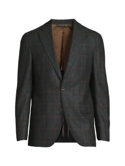 Saks Fifth Avenue Blazers & Sportcoats|Midland Plaid Wool Blazer Blue