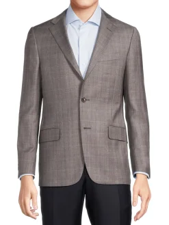 Hickey Freeman Blazers & Sportcoats|Milburn Ii Plaid Wool Blazer Purple