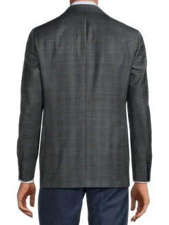 Hickey Freeman Blazers & Sportcoats|Milburn Ii Plaid Wool Blazer Light Grey