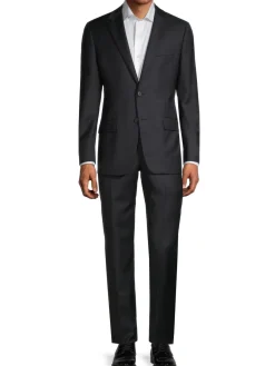 Hickey Freeman Tuxedos & Formal Wear|Milburn Ii Regular Fit Wool Suit Black
