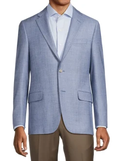 Hickey Freeman Blazers & Sportcoats|Milburn Ii Textured Wool Blazer Light Blue