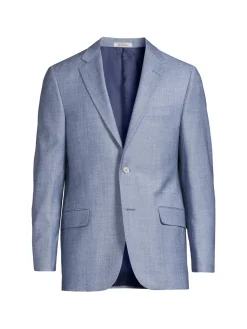 Hickey Freeman Blazers & Sportcoats|Milburn Ii Textured Wool Blazer Light Blue