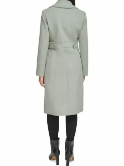 Women Kenneth Cole Military Wool Blend Overcoat