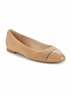 Stuart Weitzman Milla Chain Suede Ballet Flats