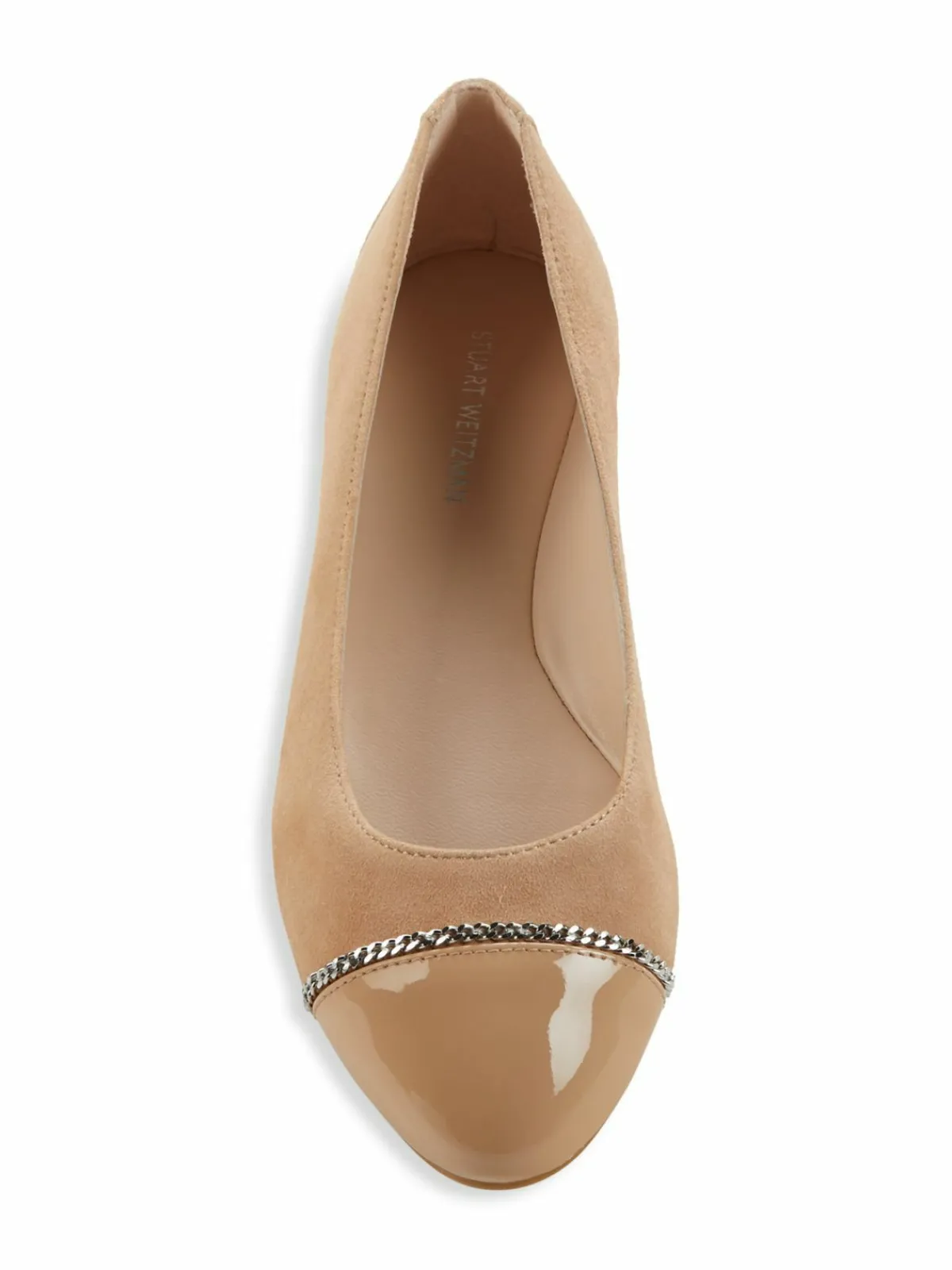 Stuart Weitzman Milla Chain Suede Ballet Flats