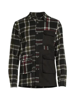 Reason Casual Button-Down Shirts|Mix Media Check Shirt Multi