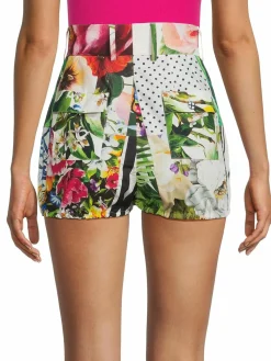 Women Dolce&Gabbana Mixed Print Pleated Shorts