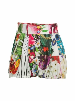 Women Dolce&Gabbana Mixed Print Pleated Shorts
