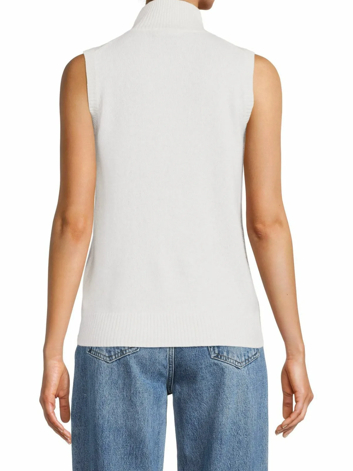 Women Saks Fifth Avenue Mockneck Cashmere Shell Sweater