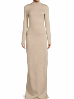 Women Brandon Maxwell Mockneck Knit Column Gown